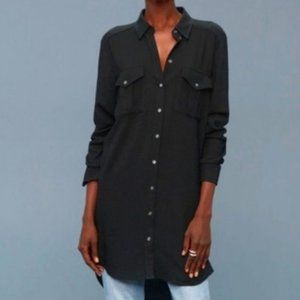 Aritzia Wilfred Free Button Shirt Dress Black Size Medium